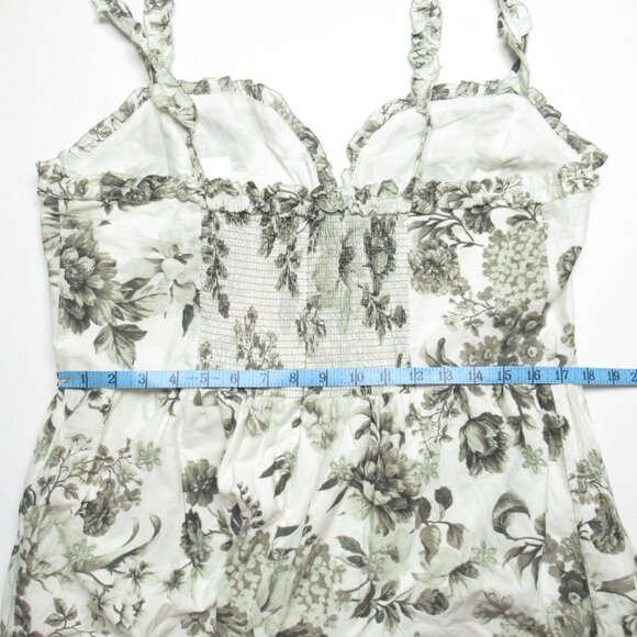 By Anthropologie Sleeveless Sweetheart A-Line Midi Dress Green Motif XL - Picture 10 of 15